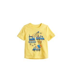 Jumping Beans Yellow Construction Graphic Short Sleeve Tee Size 12M